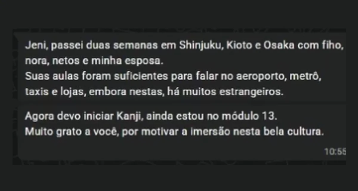 Aluno conta que usou o japonês das aulas em viagem por Tóquio, Quioto e Osaka